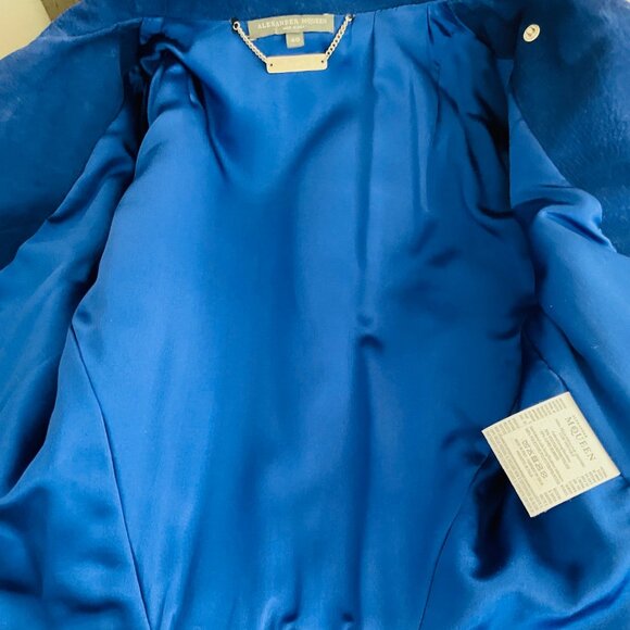 ALEXANDER MCQUEEN COBALT NUBUCK LEATHER MOTO JACKET - SIZE 40 IT - PRISTINE - Picture 6 of 13